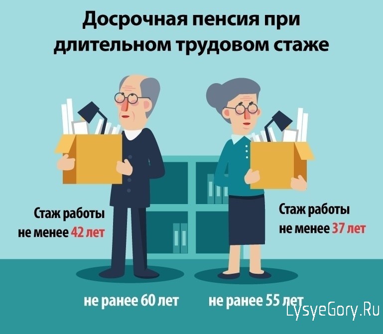 
На пенсию досрочно за большой стаж
