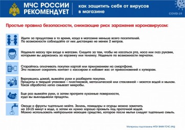 МЧС России рекомендует: как защитить себя от вирусов в магазинах